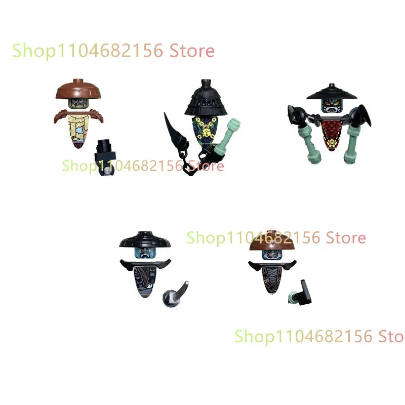 New Anime Cartoon TV Ninja Toy Dragons Rising Forbidden Five Nokt Rox Zarkt Drix Kur Ghost Face Bricks Building Blocks Kid Gifts