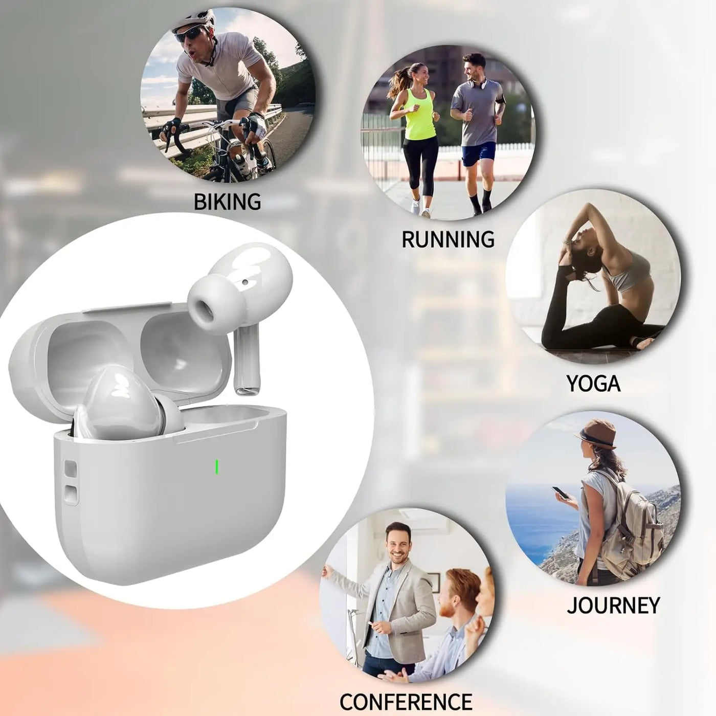 Wireless Headphones - for sports. Stereo sound, high-fidelity stereo music and microphone. Low-latency headphones.
