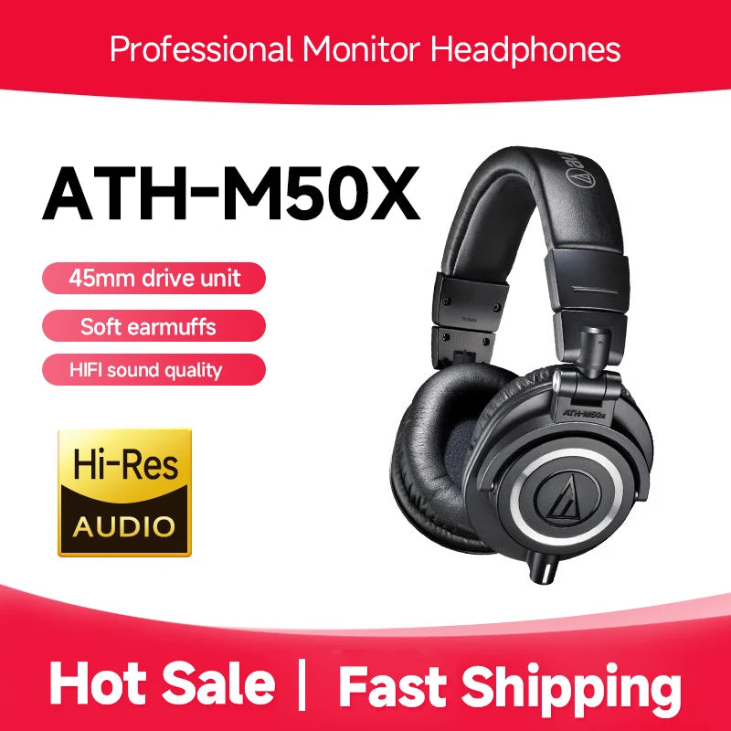 Audio-Technica ATH-M50x Professional Studio Monitor Headphones