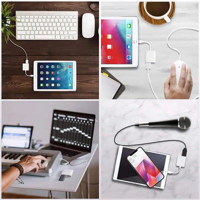 OTG Adapter For iPhone 14 13 12 11 Pro Max XR 8 Plus Lightning To USB Cable 3.0 Converter For Mouse Keyboard Camera Card Reader