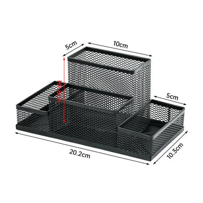 Home Office Mesh Desk Organizer Supplies Caddy Pencil Holder Baskets For Desktop Accessories Storage Box Iron Storage Buckets