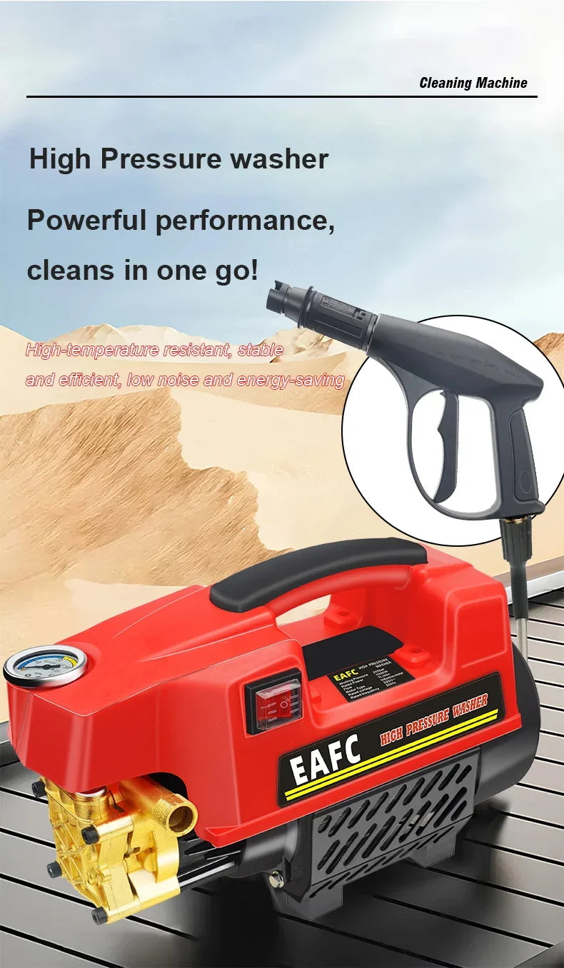 1000W 200Bar Electric Pressure Car Washer Multifuntional Portable High Power Cleaner with Foam Spray Water Gun for Home & Car