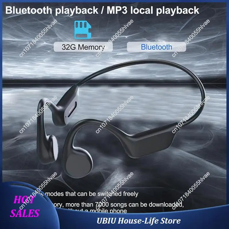 Bluetooth Wireless Open-Ear Bone Conduction Headphones Sports Headset Swimming Earphones Built-In Mic For Workout-Best Selling