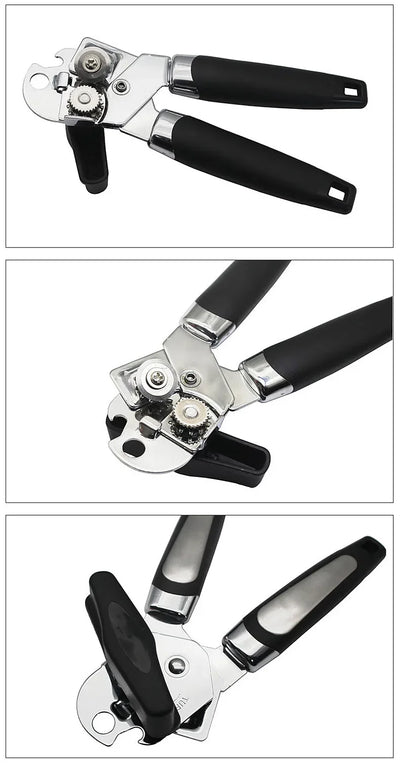 Easy Can Opener Safety Stainless Steel Manual Professional Effortless Openers with Turn Knob Household Kitchen Useful Tools
