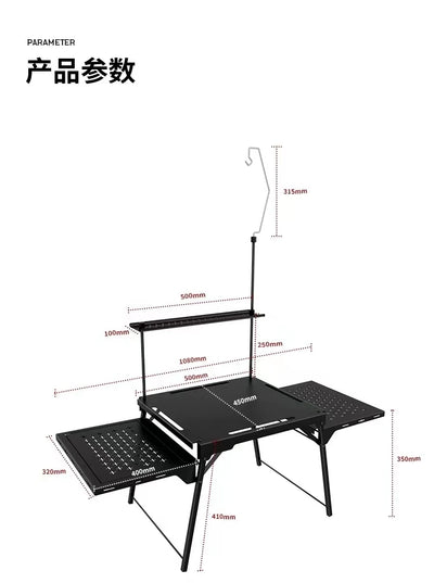 Aluminum Portable Camping Kitchen Table Modern Multi-Functional For Dining Warehouse Essential One-Stop Outdoor Solution