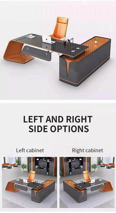 Modern Technology Boss Desk Lacquer Panel Piano Office Furniture Modular President Desk for Business  Luxury Office Furniture  b