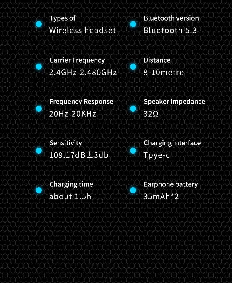 Wireless  Bluetooth earphones TWS  Touch Headset Sports Stereo Gaming Headset With Microphone For Universal Gaming