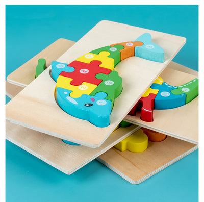 Montessori Wooden Toddler Puzzles for Kids Montessori Toys for Toddlers 2 3 4 Years Old for Toddler Dinosaur Toy