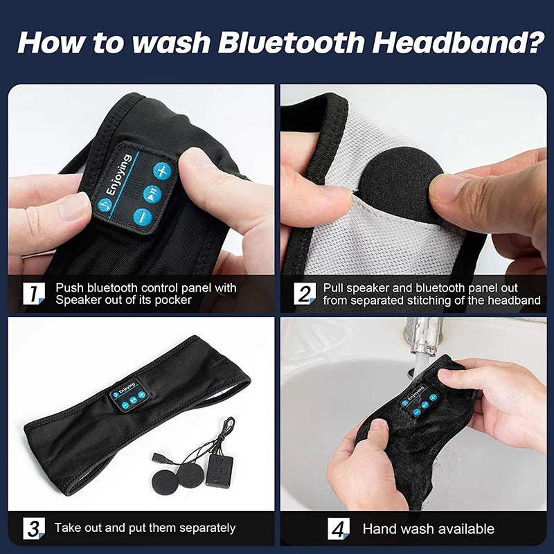 Fone Bluetooth Earphones Sports Sleeping Headband Elastic Wireless Headphones Music Eye Mask Wireless Bluetooth Headset Headband