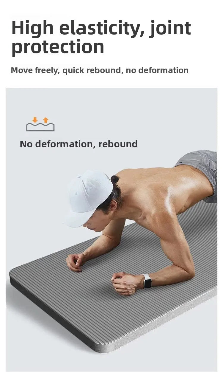 Men's Fitn Yoga Mat Thiened 20mm Wide Long Anti-slip Sports Yoga Mat Home Use Exercise Equipment l Rubber Pure Color
