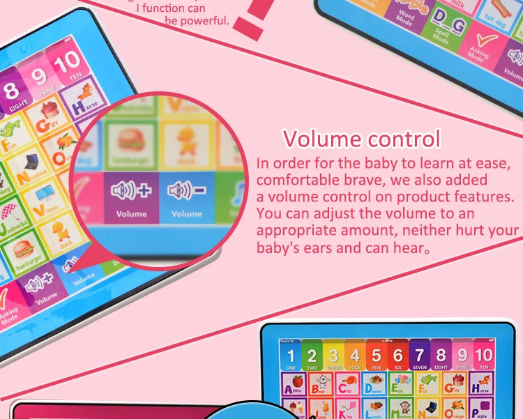 Learning Tablet for Kids Fun Touch and Learn Machine Educational Children Electronic Preschool Children Toys for Toddler Kids