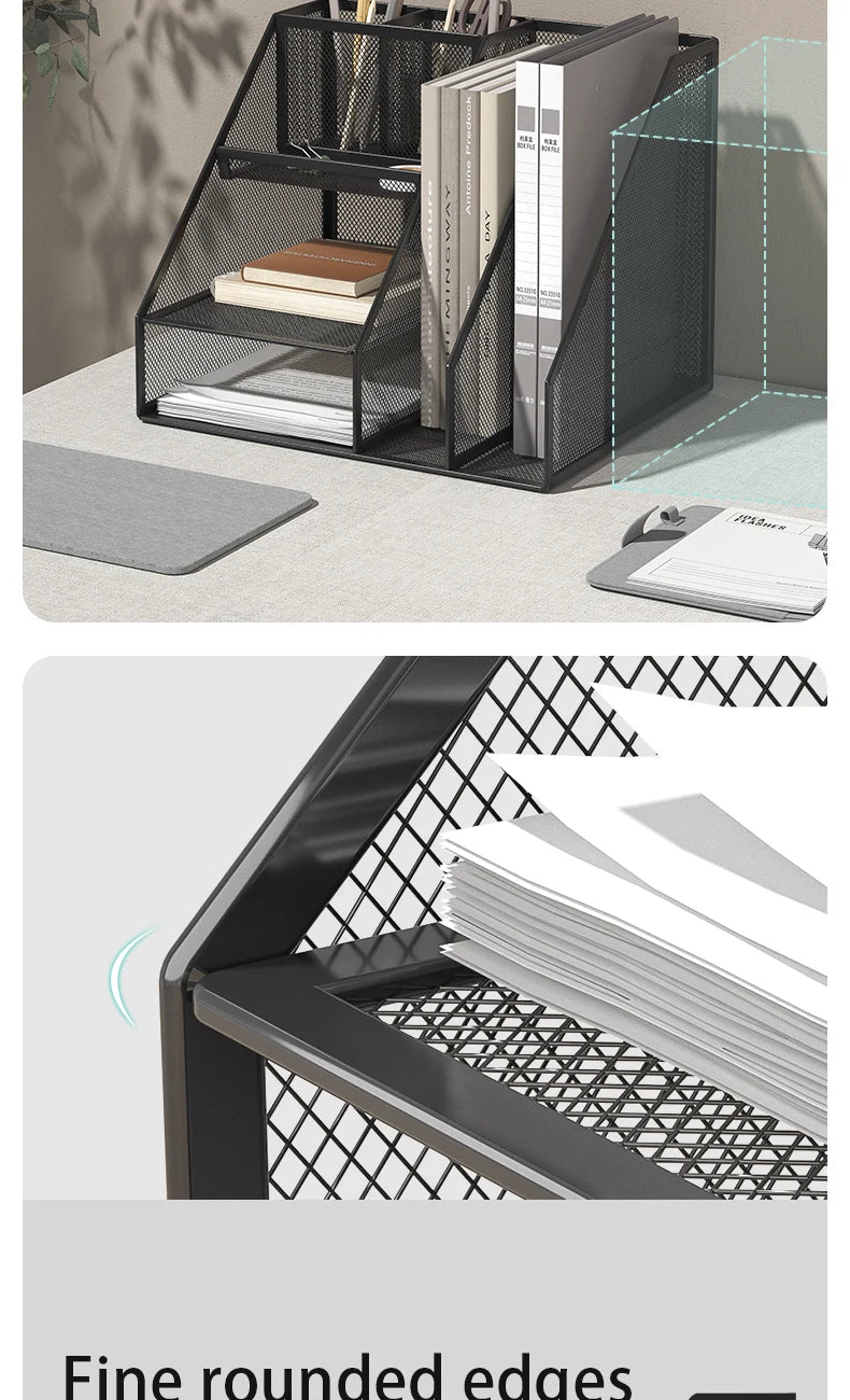 Desk Organizer, Office Supplies with 2 Paper Organizer