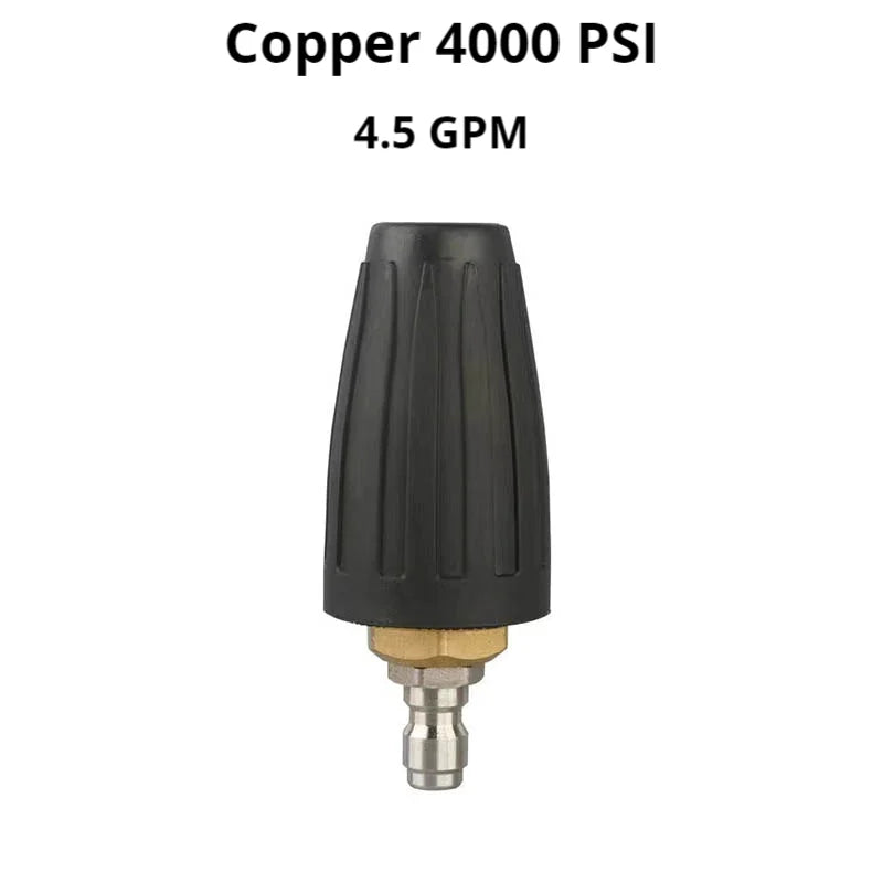 High Pressure Washer Fast Rotating TurboNozzle,1/4 QuickConnect Spray Tip 2.5,3.0,3.5,4.0,4.5 GPM 4000PSI