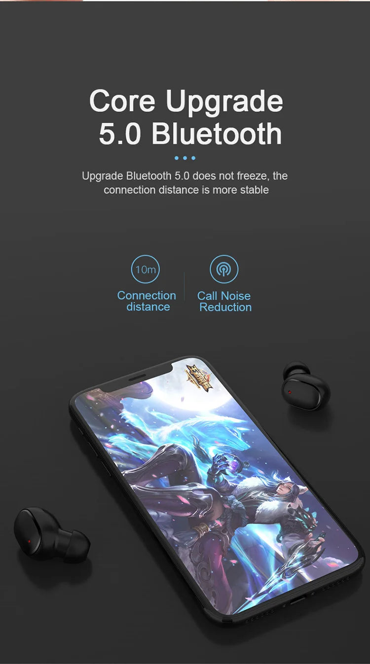 TWS Bluetooth Headphone Wireless Earphone Stereo Headset sportEarbuds microphone with charging box forsmartphone