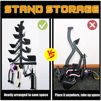 Wall Mount Fitness Equipment Storage Rack - Space-Saving Gym Organizer