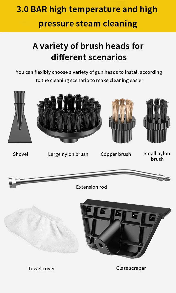 Steam Cleaner High Pressure and Temperature Handhled Steam Mop Commercial Household Air Conditioner Kitchen Hood Car Jet Washer