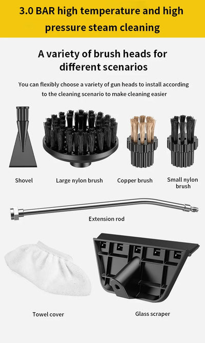 Steam Cleaner High Pressure and Temperature Handhled Steam Mop Commercial Household Air Conditioner Kitchen Hood Car Jet Washer