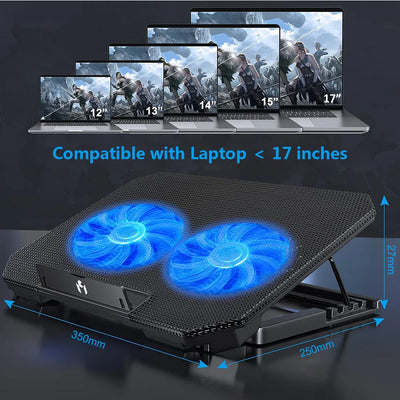 Laptop Cooler For Macbook Air Pro Dell 13-17 inch Gaming Notebook Cooling Pad Aluminum Alloy Heat Sink Fan Laptop Stand Radiator