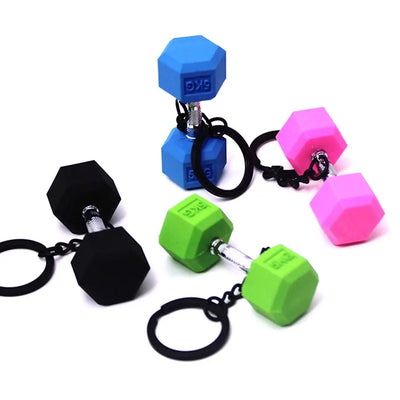 Gym Gifts DIY Barbell Keychain Gym Lovers PVC Charms Bags Keychain Kettlebell Dumbbell Pendant Keychain Jewelry Accessories