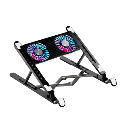 Laptop Cooling Pad with 2/4 Fans Foldable Gaming Laptop Cooler Fan RGB Silent Portable Laptop Holder for 11-17.3 Inch Notebook