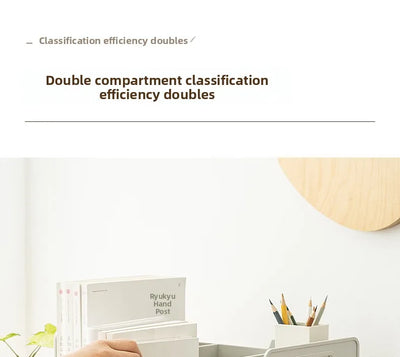 Office Desk Bookelf Desktop Organizer File Book Storage Box Rectangular Plastic Simptic Desktop Storage Box for Office