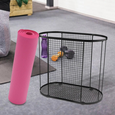 Home Gym Storage Organizer Rack Practical Exercise Organizer Multifunctional Sturdy Yoga Mat Holder Workout Equipment Basket