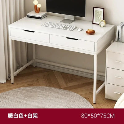Home Computer Desk with Storage Shelves Modern Executive Study