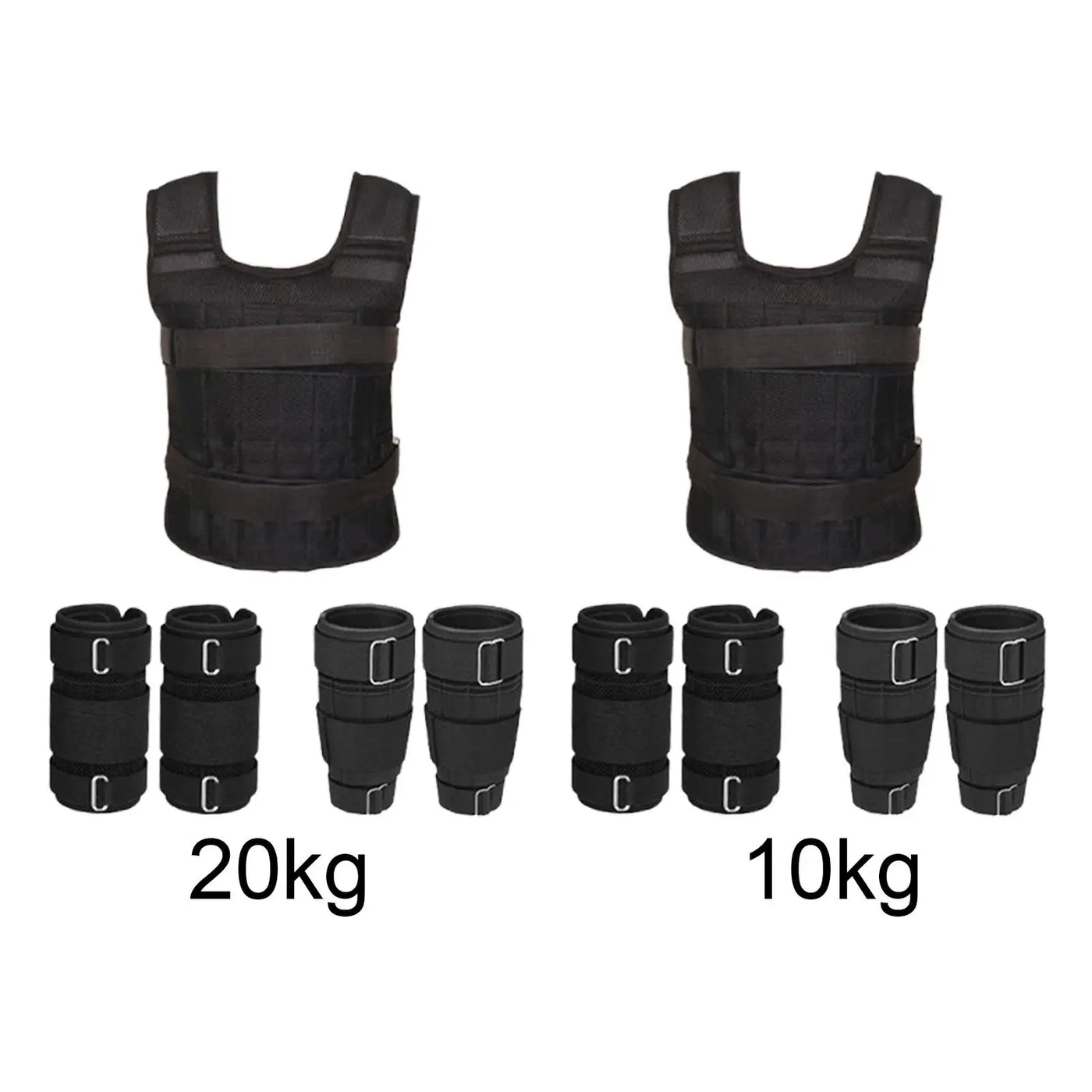 Weight Vest Sports Strength Training Running Breathable Muscle Building Versatile with Leg and Hand Straps Exercise Workout Gear