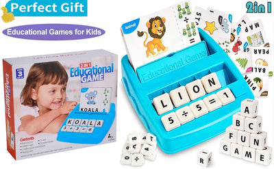 Educational Toys Learning Games for Kids 2 in 1 Matching Letter Spelling Number Cognition Early Math Game for Boys Girls Gifts