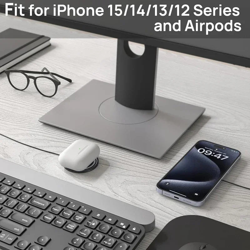 Magnetic Wireless Charger Pad Stand for iPhone 16 15 14 13 Pro Max Mini Airpods PD Macsafe Earphone Phone Fast Charging Station