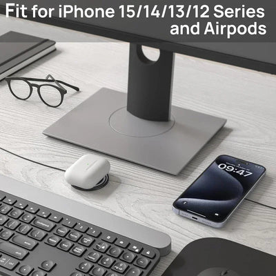 Magnetic Wireless Charger Pad Stand for iPhone 16 15 14 13 Pro Max Mini Airpods PD Macsafe Earphone Phone Fast Charging Station