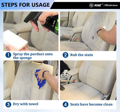 Car Interior Cleaner Agent Ceiling Cleaner Leather Flannel Woven Fabric Water Free Multipurpose Auto Dash Cleaning Tool