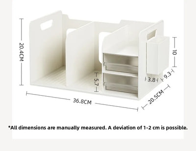 Office Desk Bookelf Desktop Organizer File Book Storage Box Rectangular Plastic Simptic Desktop Storage Box for Office