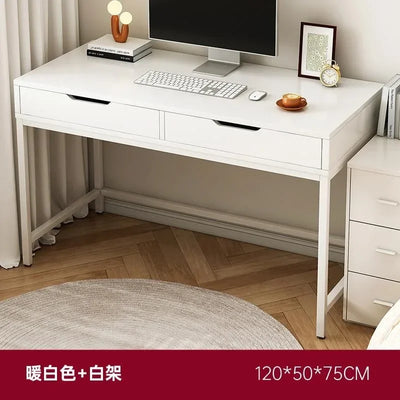 Home Computer Desk with Storage Shelves Modern Executive Study
