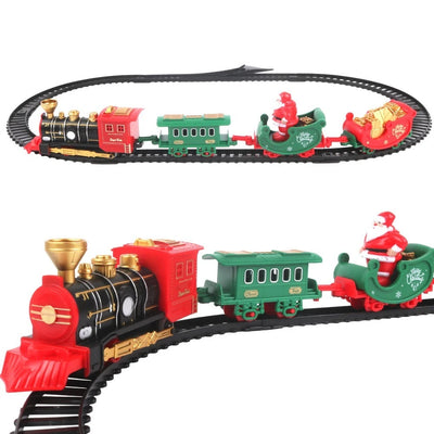 2025 Mini Electric Christmas Train Toy Electric Rail Car Children's Simulation Car Toy Children's Christmas Gift