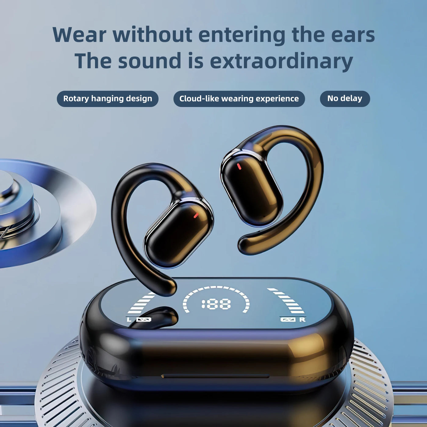X91 OWS Earhook Earphones Bluetooth 5.3 Low Latency Gaming Sport Headset HiFi Stereo Noise Reduction Wireless Headphones Earbuds