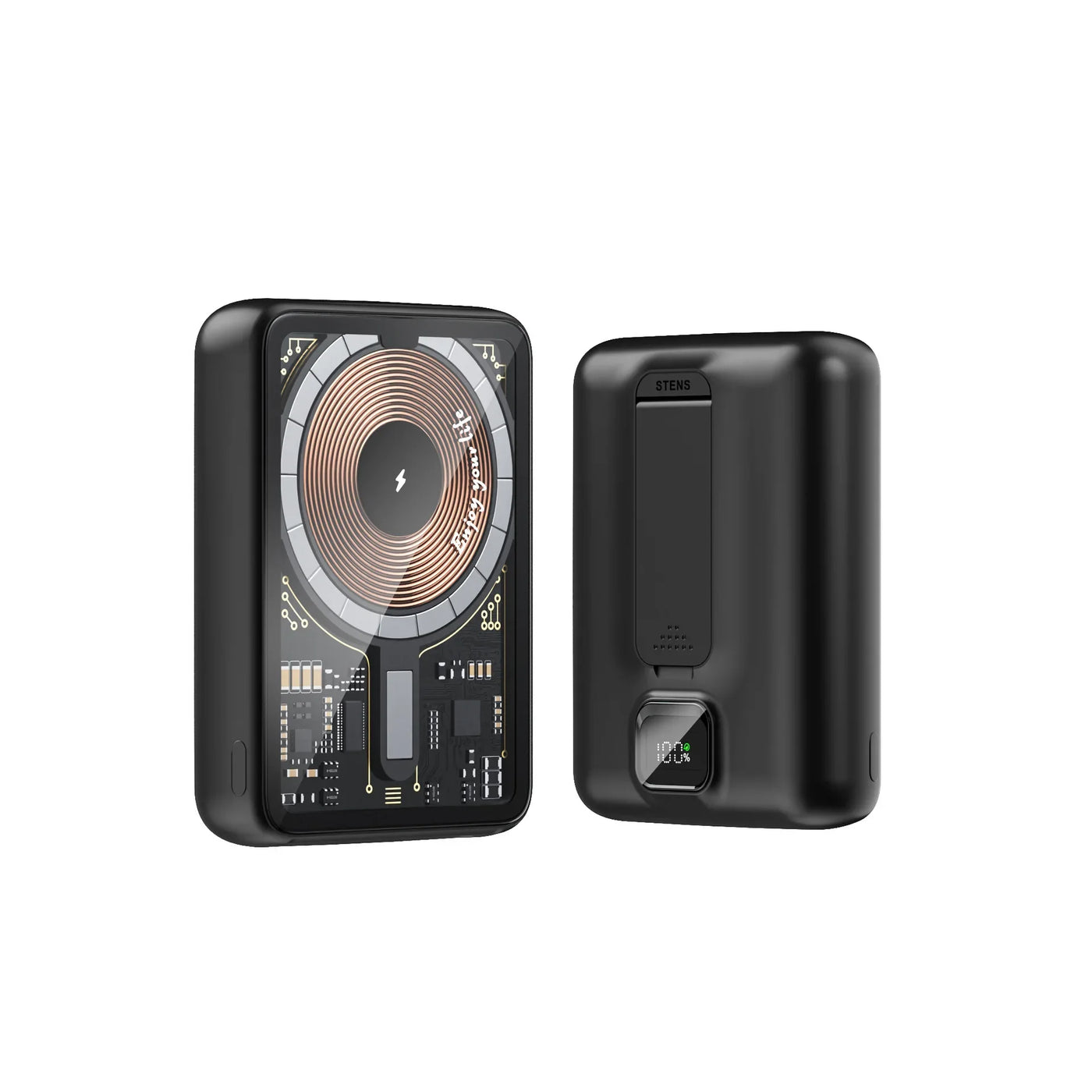 Portable Magnetic Wireless10000mAh Transparent Power Bank Supports PD20W 15W Charging Mobile Power Supply  for iPhone