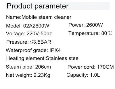 2600W Steam Cleaner for Home Steamer, Steam High Pressure Cleaner, Air Conditioner Cleaning Machine with Brush Head for Kitchen