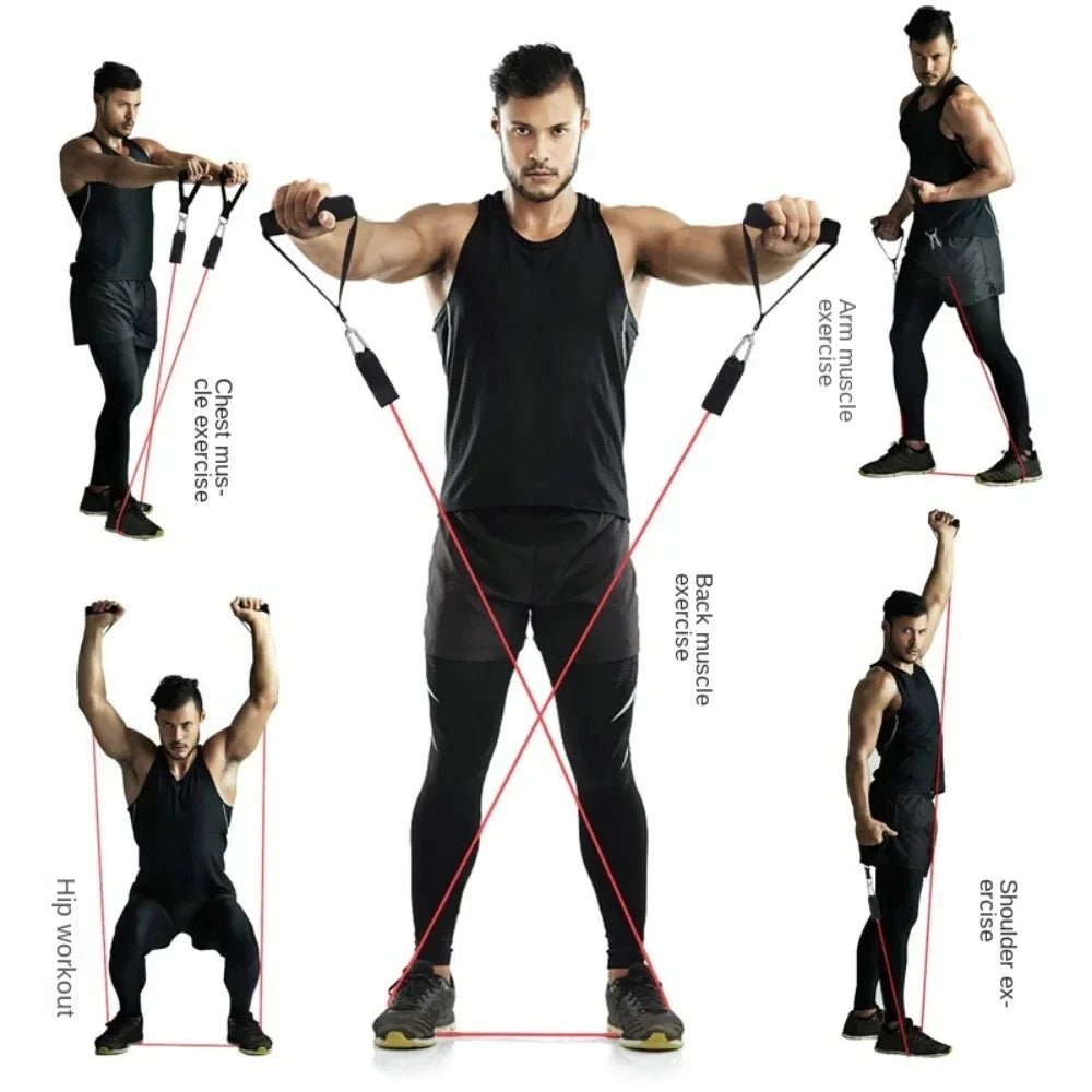 11-Piece Resistance Bands Set - Complete Home Gym Workout Kit