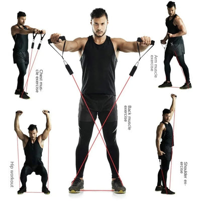 11-Piece Resistance Bands Set - Complete Home Gym Workout Kit