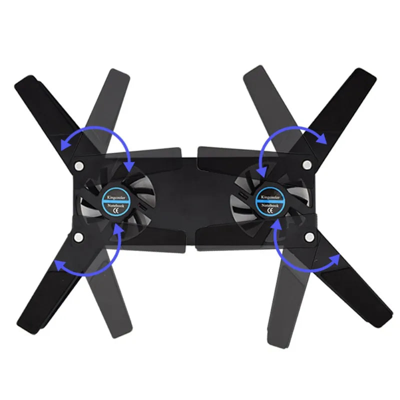 Laptop Cooling Pad Air-cooling Laptop Cooler USB Powered Cooling Dock Bracket 2 Fan for Notepad Universal 7 15" 1 Notebook Stand