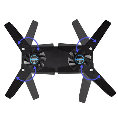Laptop Cooling Pad Air-cooling Laptop Cooler USB Powered Cooling Dock Bracket 2 Fan for Notepad Universal 7 15" 1 Notebook Stand
