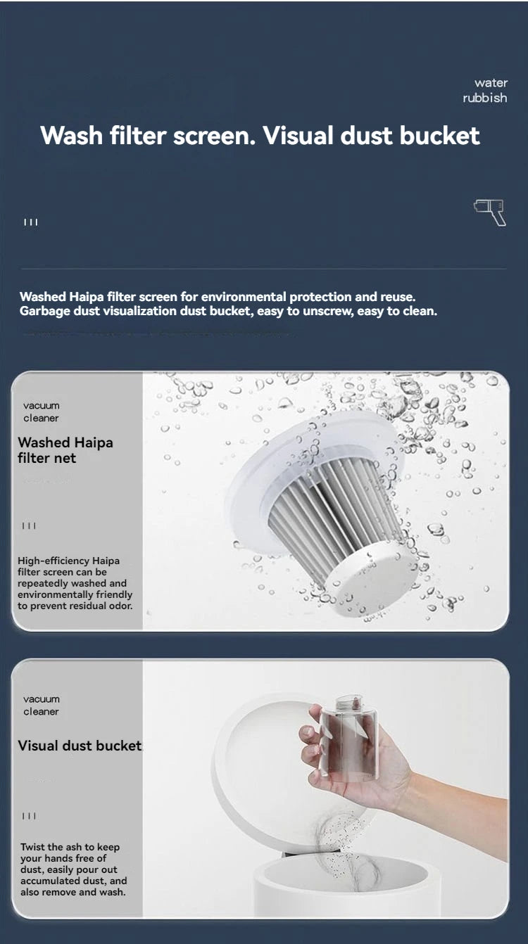 Car Vacuum Cleaner 12000PA Powerful Cleaning Machine Cars Cleaner Mini Wireless Portable Hand Held Cleaner for Home Appliance