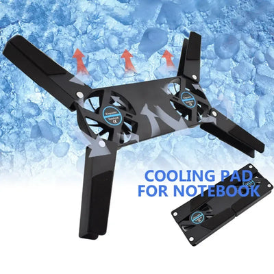 1PCS Air-cooling Laptop Cooler Laptop Cooling Pad USB Powered Cooling Dock Bracket Stand Dual Fan for PC Fan Gaming Accessory