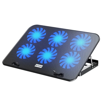 12-17 Inch Laptop Cooling Pad - 6 Quiet Fans Portable Air Cooler for Notebook Gaming with Stable Stand USB
