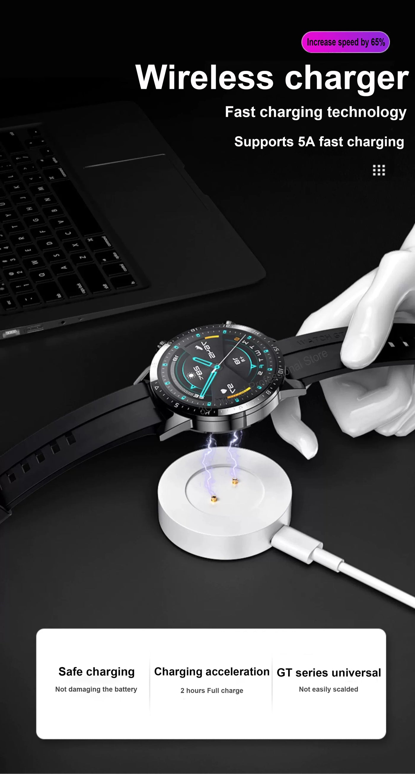 Smart Watch Dock Charger for Huawei Watch GT2 GT GT2e Honor Watch Magic 2 Magnetic Wireless USB C Fast Charging Cable Base