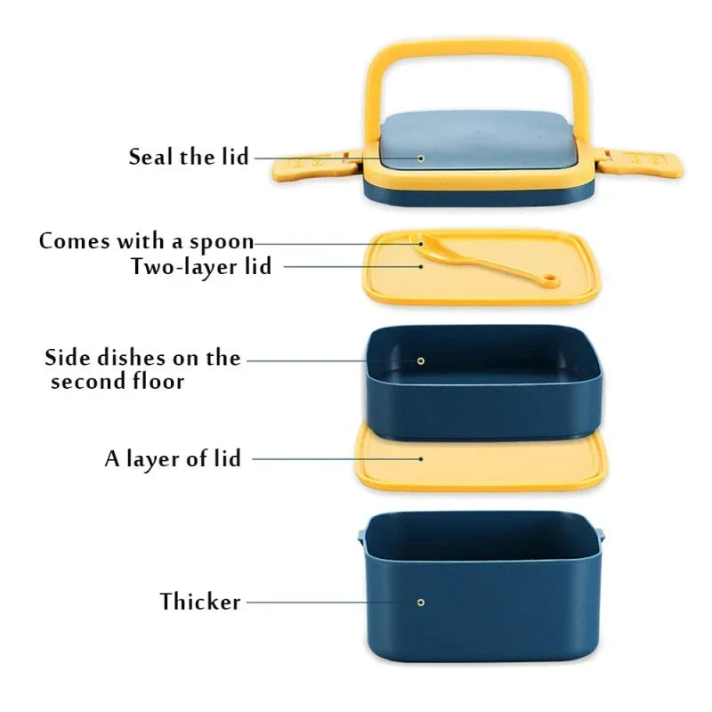 Kitchen Microwave Heating Portable Lunch Box Household Refrigerator Crisper Fruit Lunch Box Essential For Office Staff
