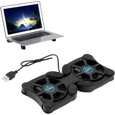 Foldable Cooling Pad Laptop Cooler with Double Fans Laptop Stand USB Powered for 7-15 inch Notebook PC LCD Display Cooler Holder
