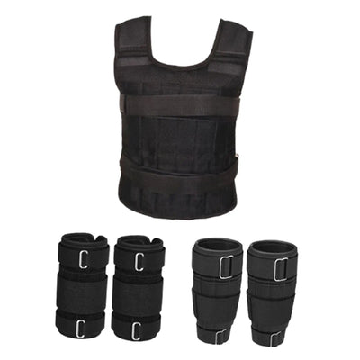 Weight Vest Sports Strength Training Running Breathable Muscle Building Versatile with Leg and Hand Straps Exercise Workout Gear