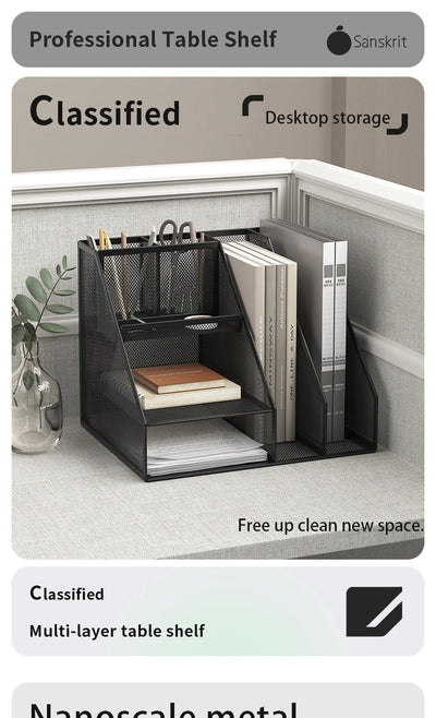 Desk Organizer, Office Supplies with 2 Paper Organizer